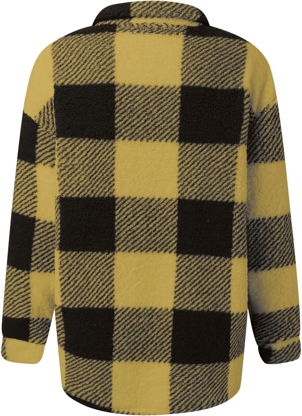 Plaid Jacket For Woman Oversized Fuzzy Sherpa Fleece Lined Flannel Shirt Jackets Casual Long Sleeve Button Down Shacket