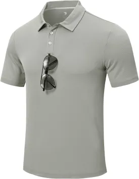 Rdruko Men's Golf Polo Shirt Short Sleeve Moisture Wicking Shirts Collared Outdoor UPF 50  Pique Jersey Shirts