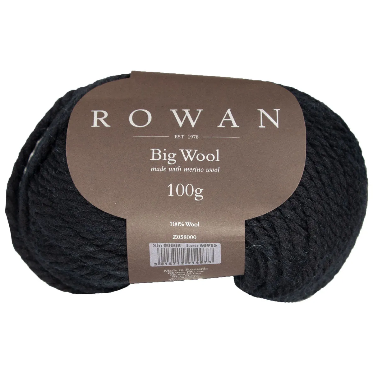 Rowan Big Wool Yarn - 08 Black