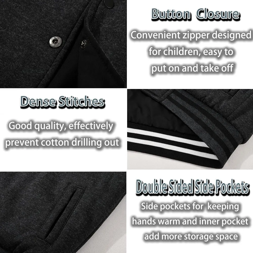 SNOW DREAMS Boys Bomber Jacket Reversible Flight Jackets Fall Spring Varsity Windbreaker