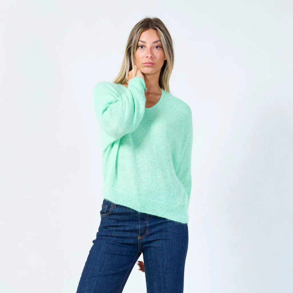 Soft knit v-neck sweater wholesale