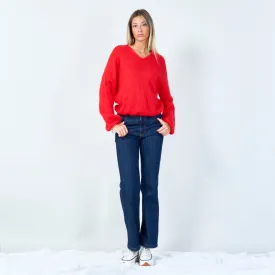 Soft knit v-neck sweater wholesale