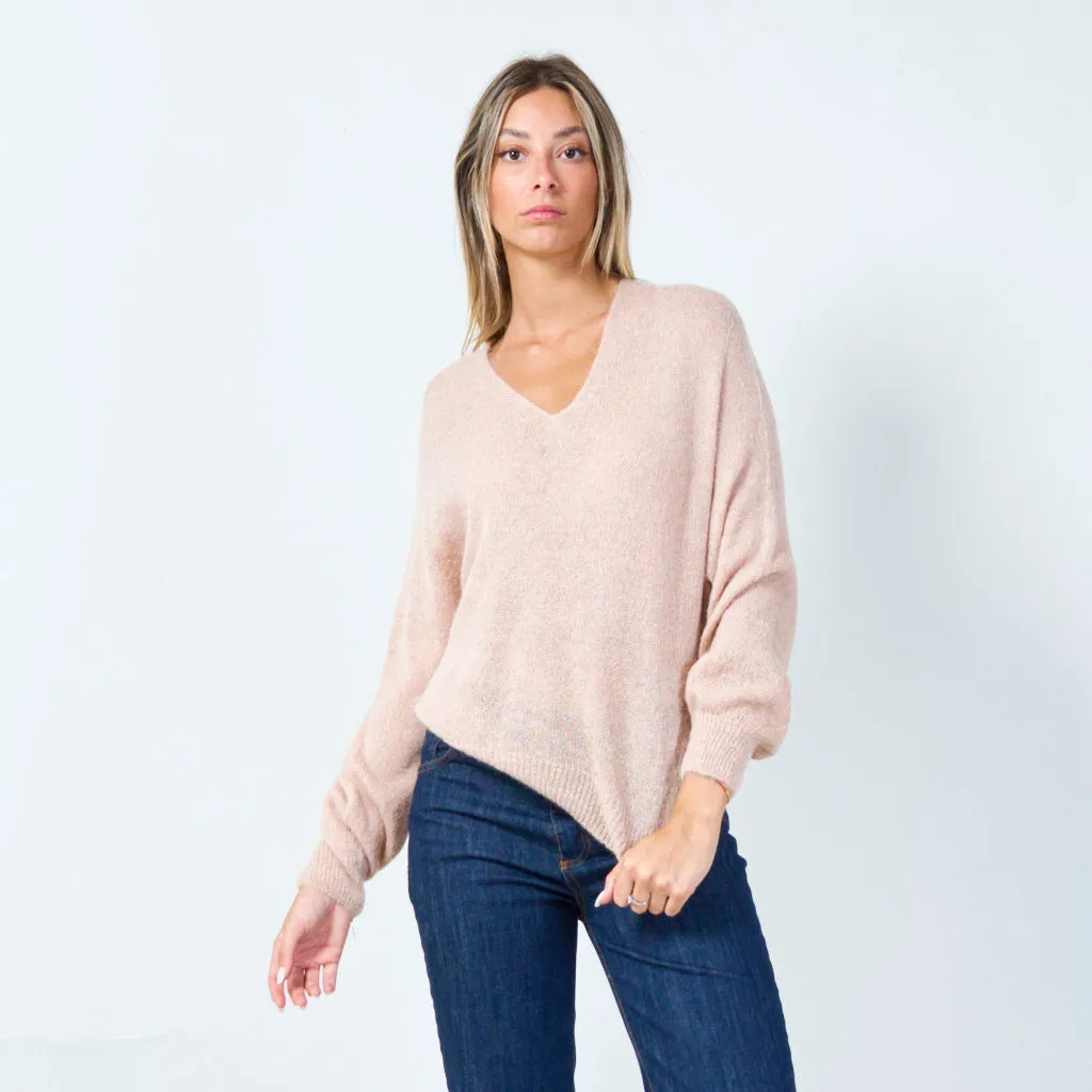 Soft knit v-neck sweater wholesale