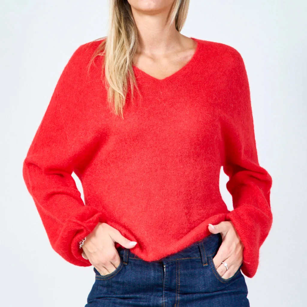 Soft knit v-neck sweater wholesale