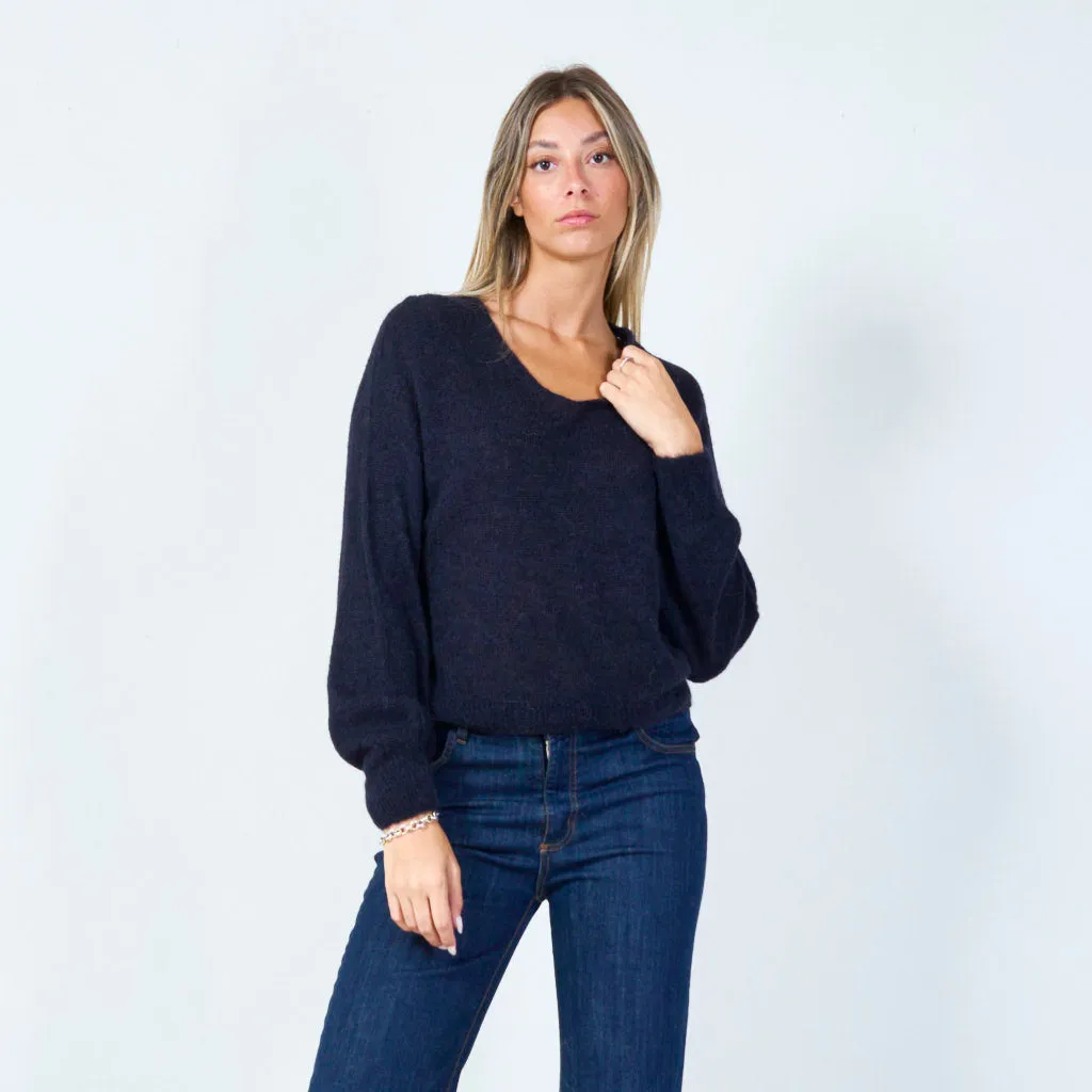 Soft knit v-neck sweater wholesale