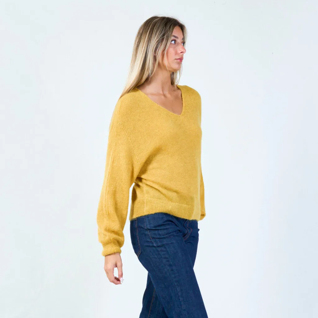 Soft knit v-neck sweater wholesale