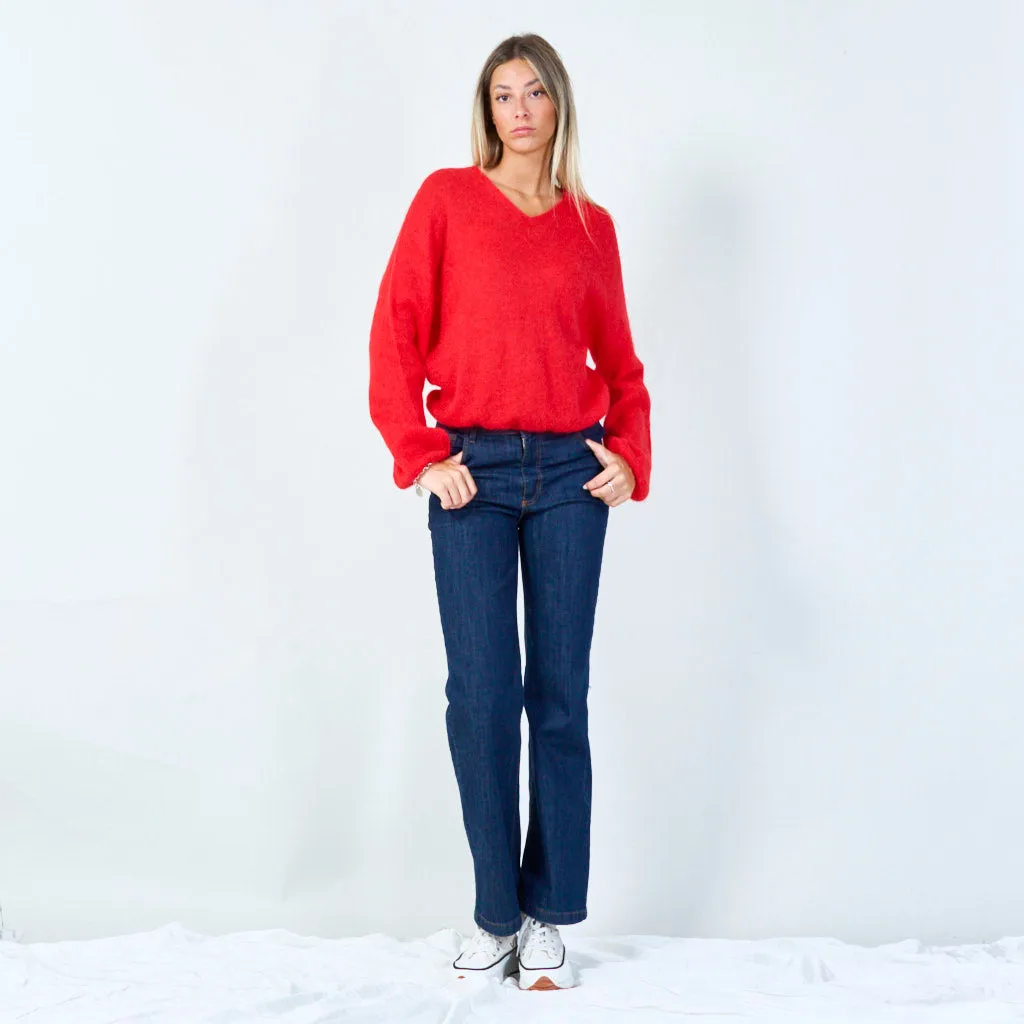 Soft knit v-neck sweater wholesale
