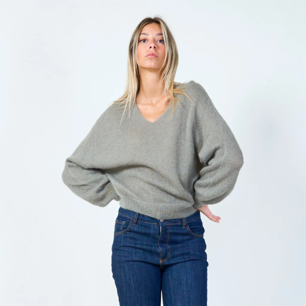 Soft knit v-neck sweater wholesale