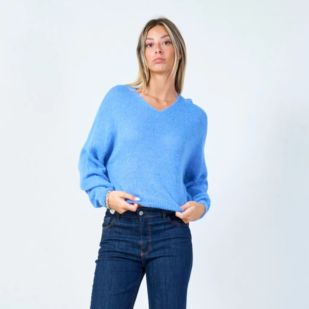 Soft knit v-neck sweater wholesale