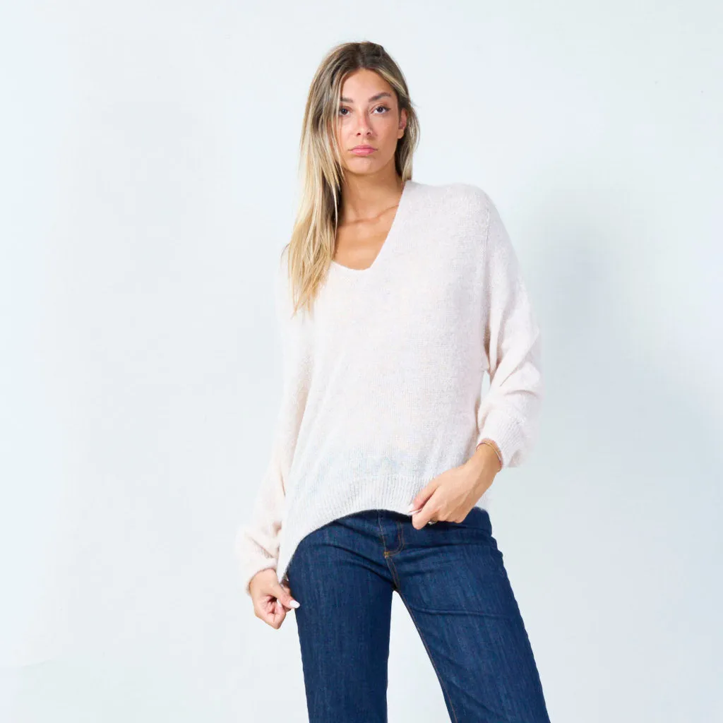 Soft knit v-neck sweater wholesale