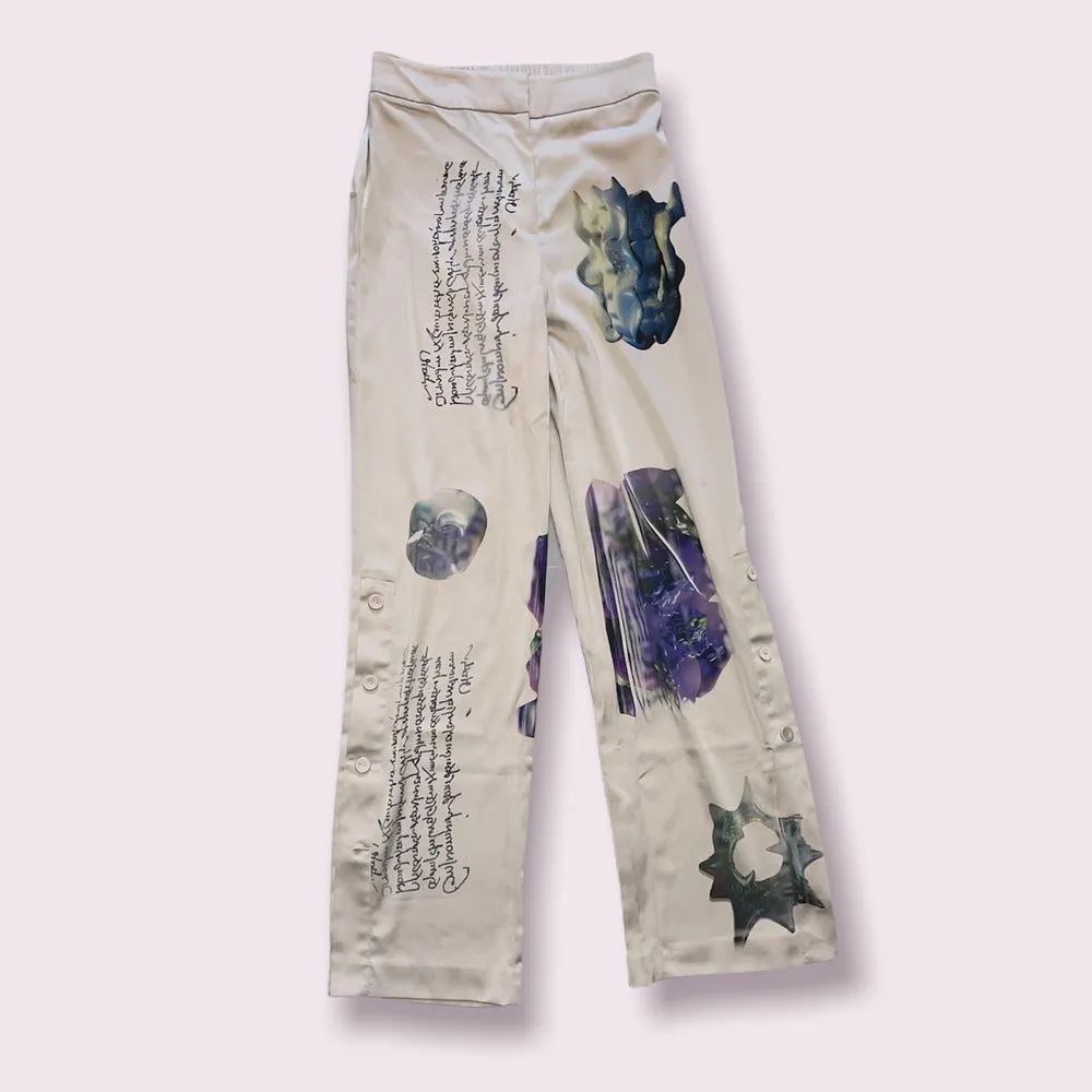 strange dunes silk pants