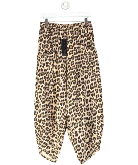 STUDIO ITALIA Brown Leopard Harem Style Trousers UK XL
