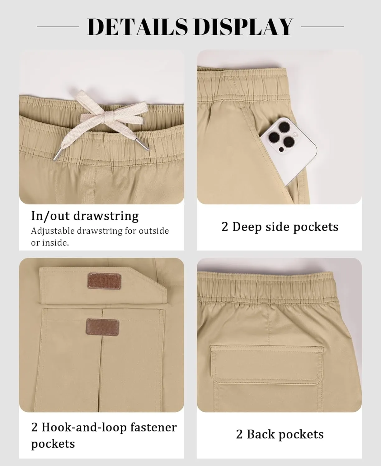 Susclude Mens Baggy Cargo Pants Big and Tall Wide Leg Sweatpants Summer Lightweight Elastic Waist Casual Pants for 2025