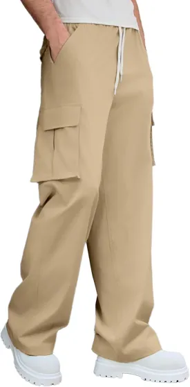 Susclude Mens Baggy Cargo Pants Big and Tall Wide Leg Sweatpants Summer Lightweight Elastic Waist Casual Pants for 2025