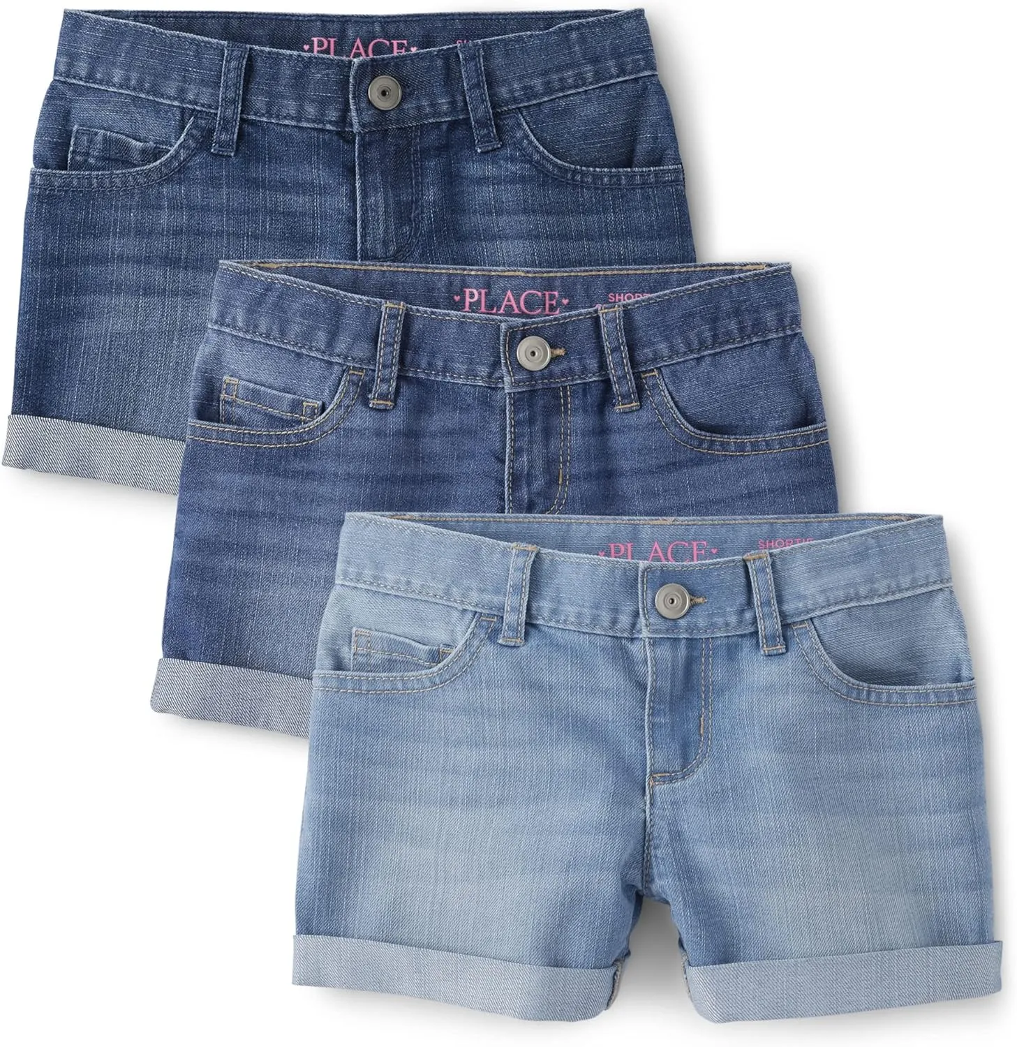 The Children's Place Girls Roll Cuff Denim Shortie