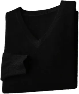 Vsadsau Men's Autumn and Winter Merino Wool Sweater V-Neck Knitted Casual Loose Pullover